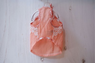 画像2: 犬服 -切り替えふんわりキャミ pink orange